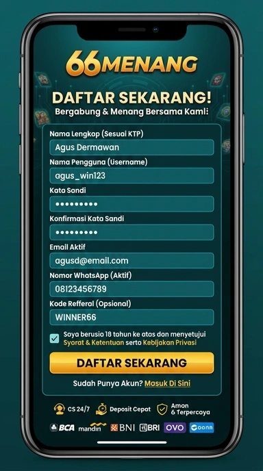 Panduan Lengkap Registrasi Akun Baru 66menang