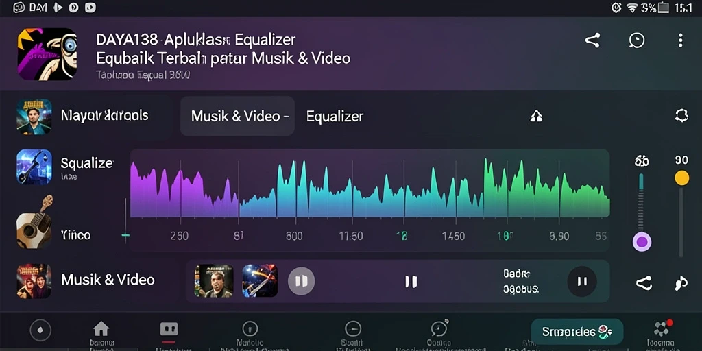 Tampilan antarmuka aplikasi Equalizer yang intuitif dan modern.