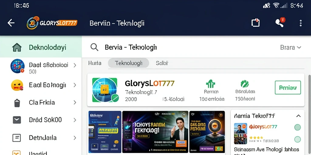 Antarmuka aplikasi GLORYSLOT777 yang menarik dan fungsional.