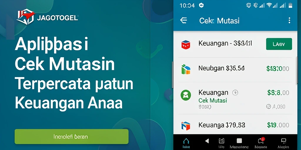 Antarmuka aplikasi JAGOTOGEL yang menunjukkan mutasi keuangan.