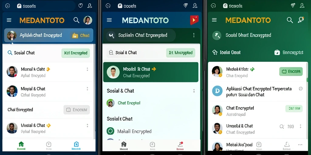 Antarmuka aplikasi MEDANTOTO yang menarik untuk Chat Encrypted.