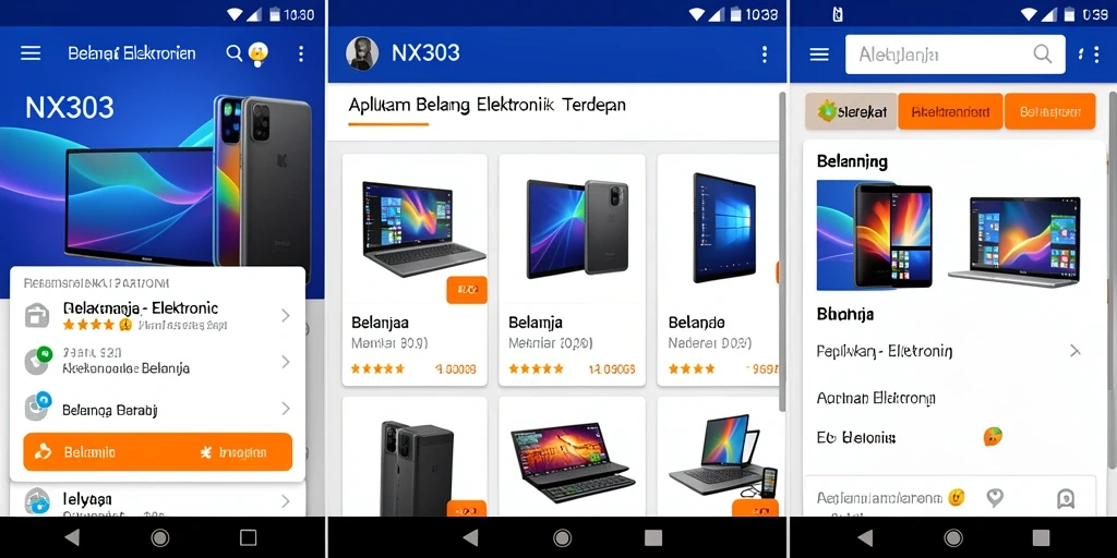 Tampilan antarmuka aplikasi NX303 yang intuitif dan menarik.
