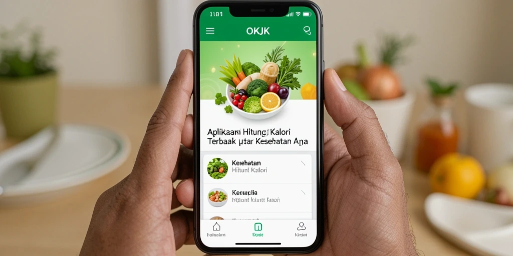 Tampilan antarmuka OKJK untuk menghitung kalori dengan mudah.