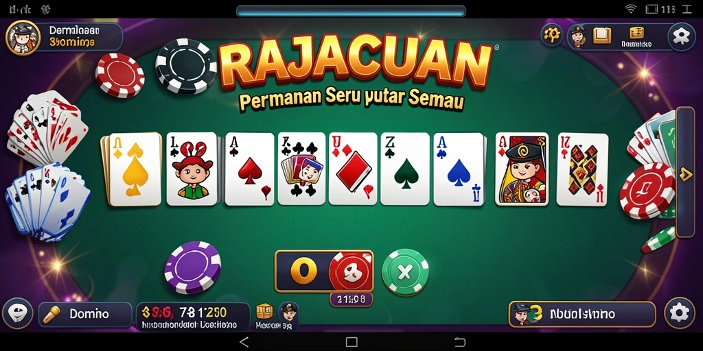 Tampilan antarmuka permainan Domino RAJACUAN yang menarik dan interaktif.