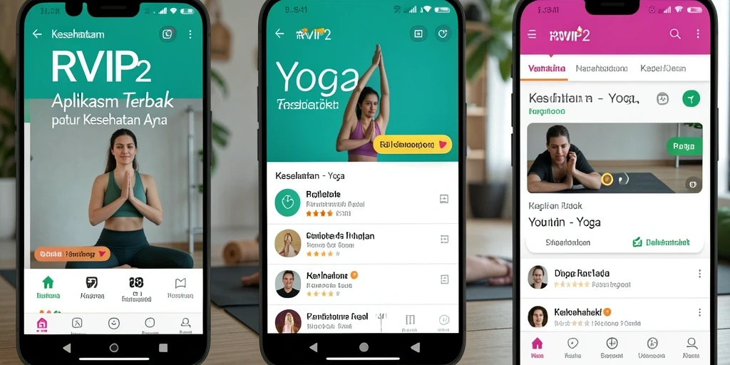 Tampilan antarmuka aplikasi RVIP2 dengan fungsi yoga yang intuitif.