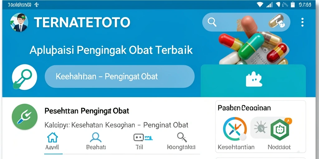 Tampilan antarmuka TERNATETOTO dengan fitur pengingat obat.